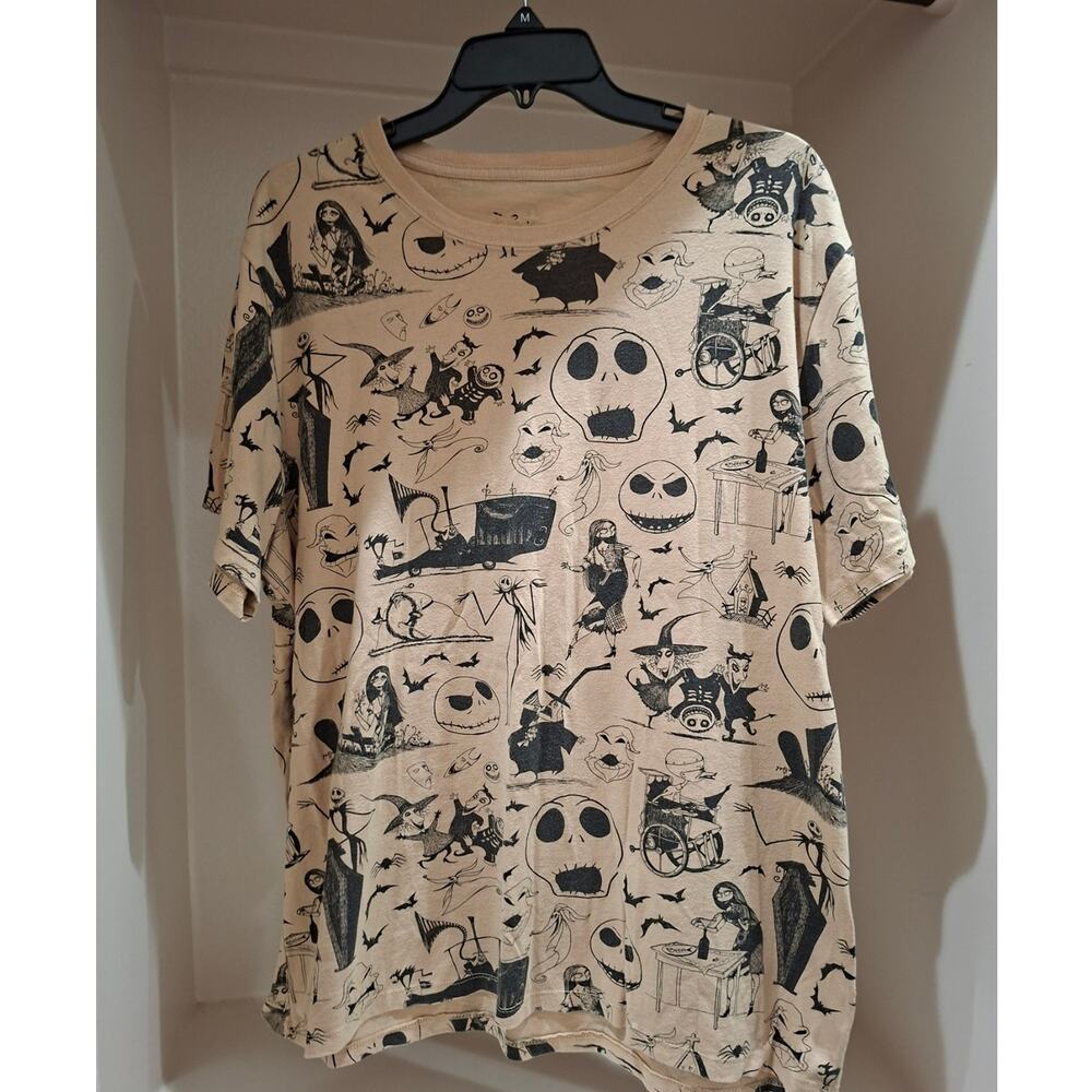 Disney Night Before Christmas Tshirt Top All-Over Print XL Womens